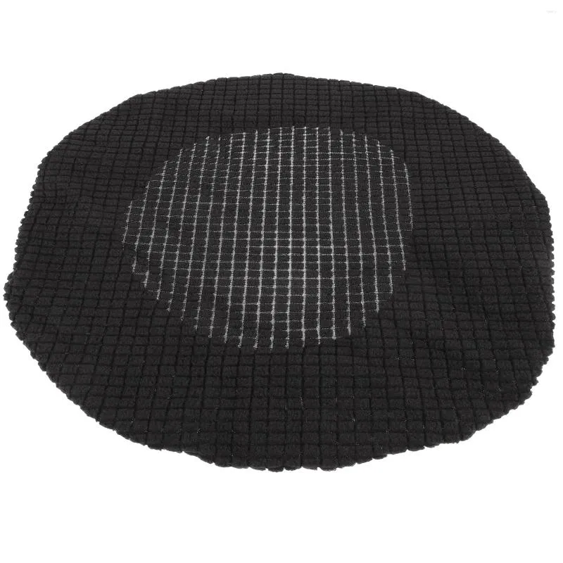 Coperchi di sedia Copertina di sgabelli da bar rotondo elastico: copertina di caffetteria per protezione per cuscino cerchio impermeabile nero 30x30x5cm