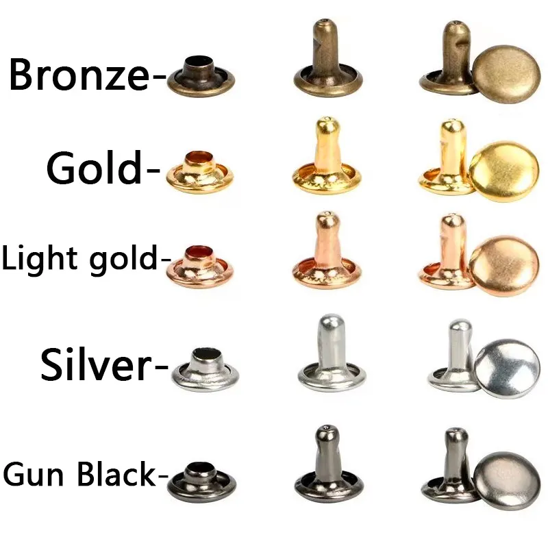 30-Pack Brass Rivet Button Ball Studs – 360° Rotatable D Ring Rivets For DIY Leather, Belts, Handbags & Motorcycle Gear