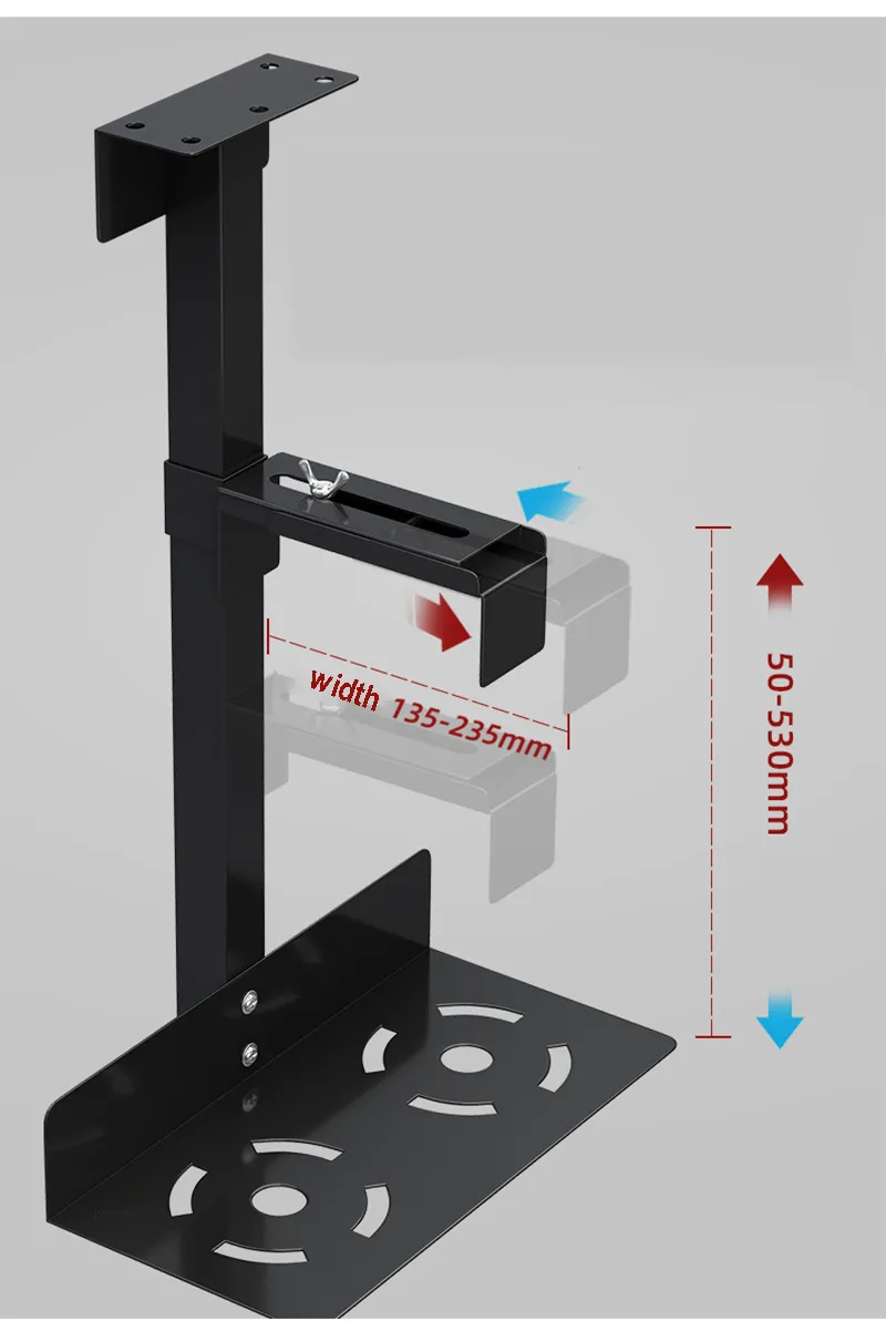 PC Case Stand Adjustable Under Desk and Wall Side CPU Holder Bracket ...