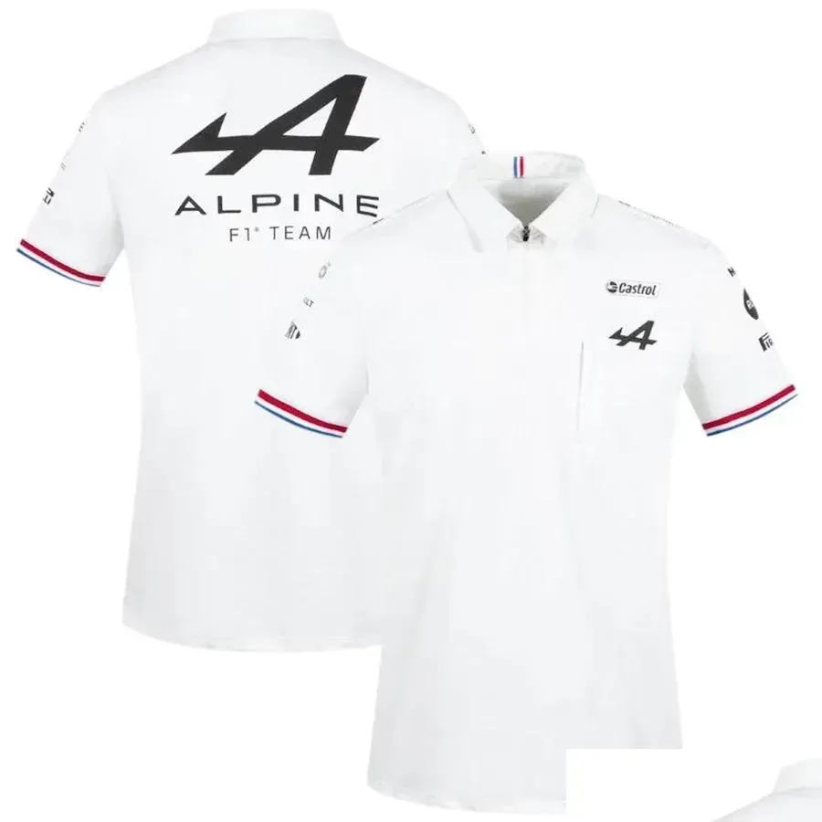 Vêtements Vêtements de moto Motorsport Alpine Team Araceing Tshirt Blanc Noir Respirant Teamline Chemise à manches courtes Fan de voiture Vêtements Drop