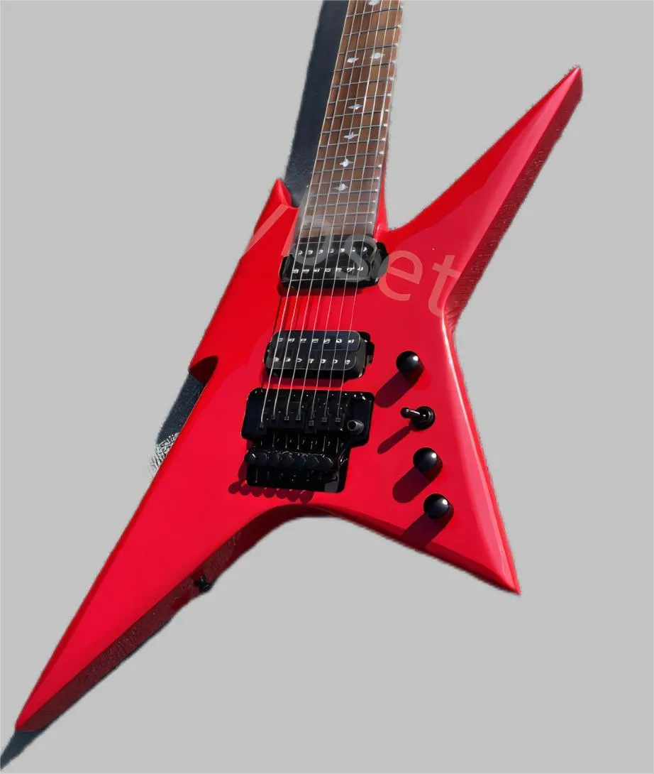ギター DeliciousTaylormade BeeAround Rosso LTD DHgate.com:7-String Electric Guitar with Solid Red Body, HH