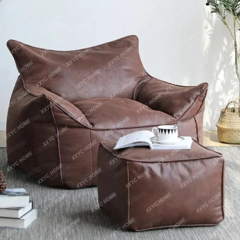 Housses de chaise canapé simple sans remplissage, sac de haricots en simili cuir, repose-pieds bouffant, sac de canapé sectionnel SF001