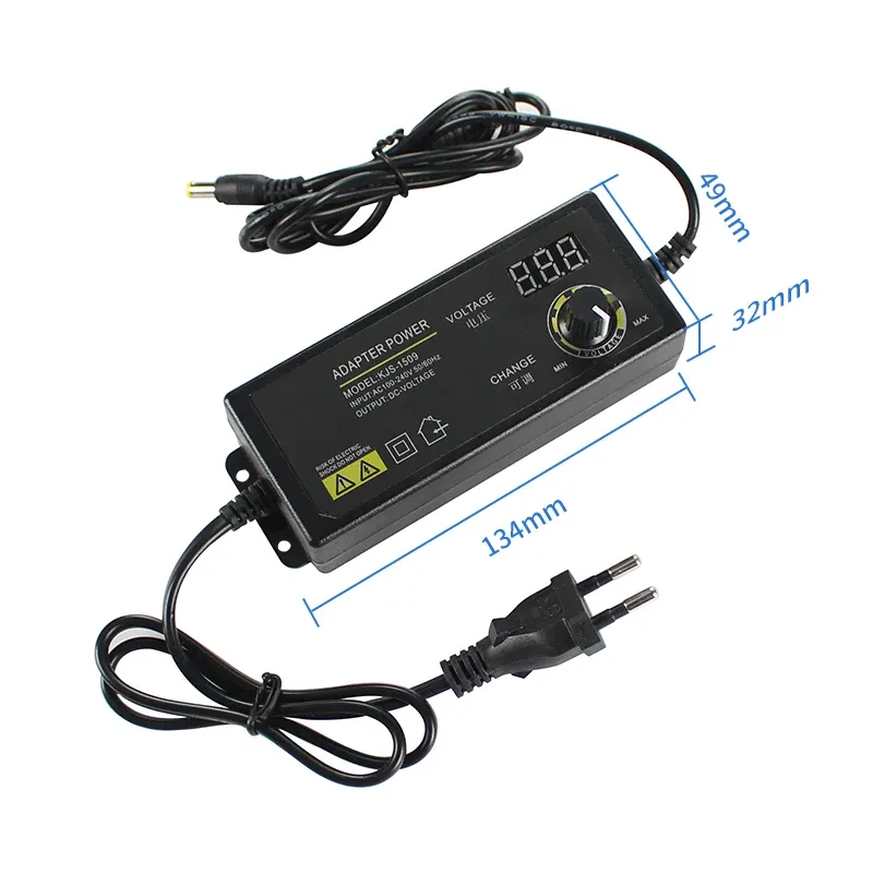 AC 220V to 3V-36V Adjustable DC Power Adapter 2A 72W with Jack