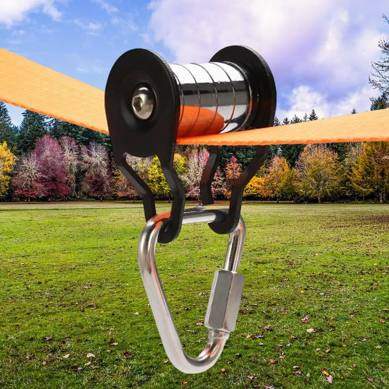 Akcesoria Slackline Pulley Zipline Metal Maksymalne obciążenie 110 funtów/50 kg dla trenera placu zabaw dla chłopców dziewczęta