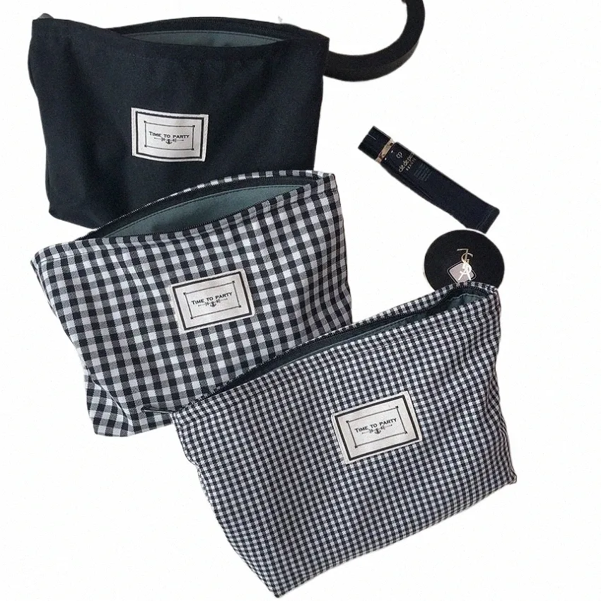 Cott Makeup Bag For Bag Plaid stor kosmetikpåse