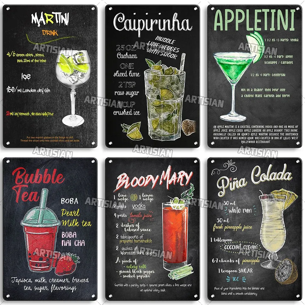 Appletini Alcohol Cocktail Recipe Retro Metal Wall Sign Home Bar Art Cafe Decor Appletini Alcohol Cocktail Recipe Retro Metal Wall Sign Home Bar Art Cafe Decor