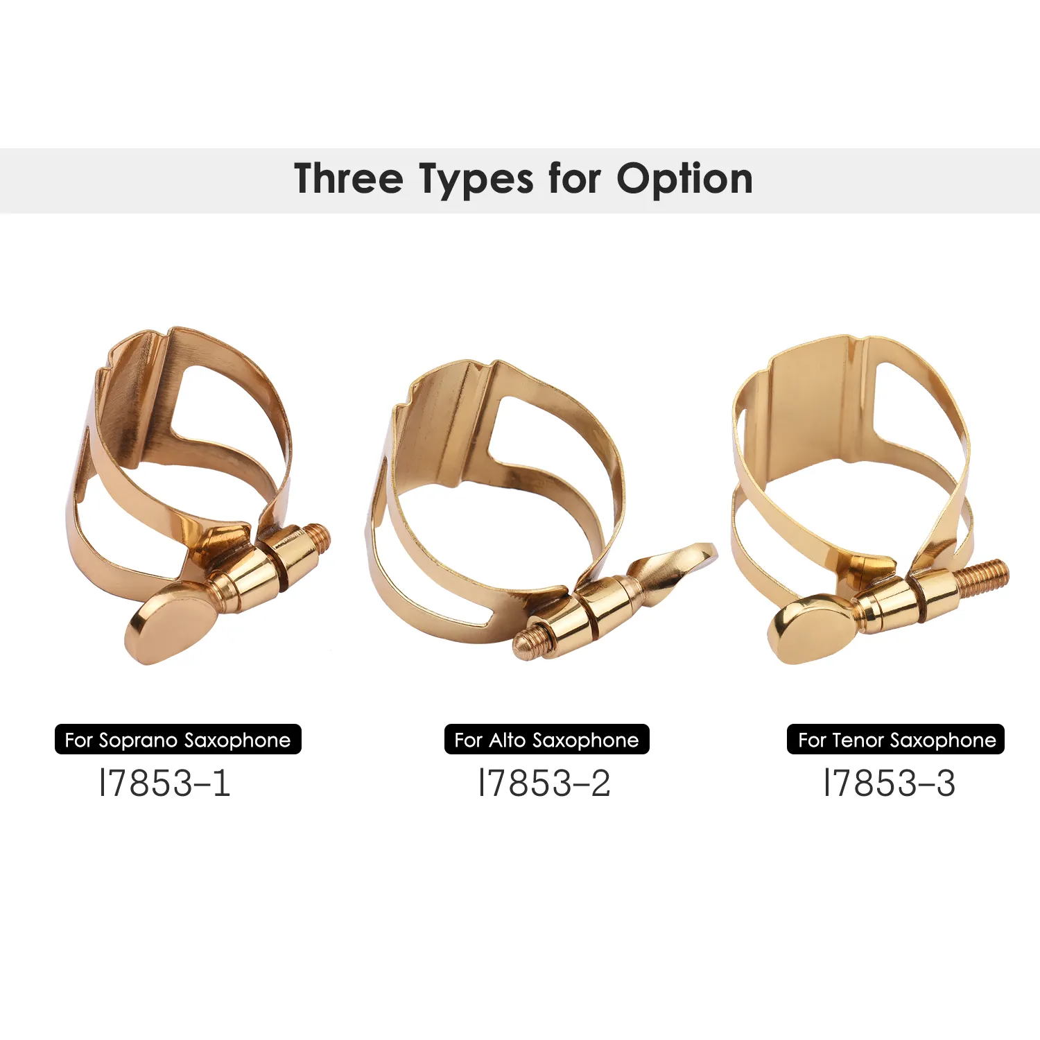 Legatura Per Sassofono Contralto - In Metallo Per Bocchino In Bachelite, Regolabile A Vite - Foto 7