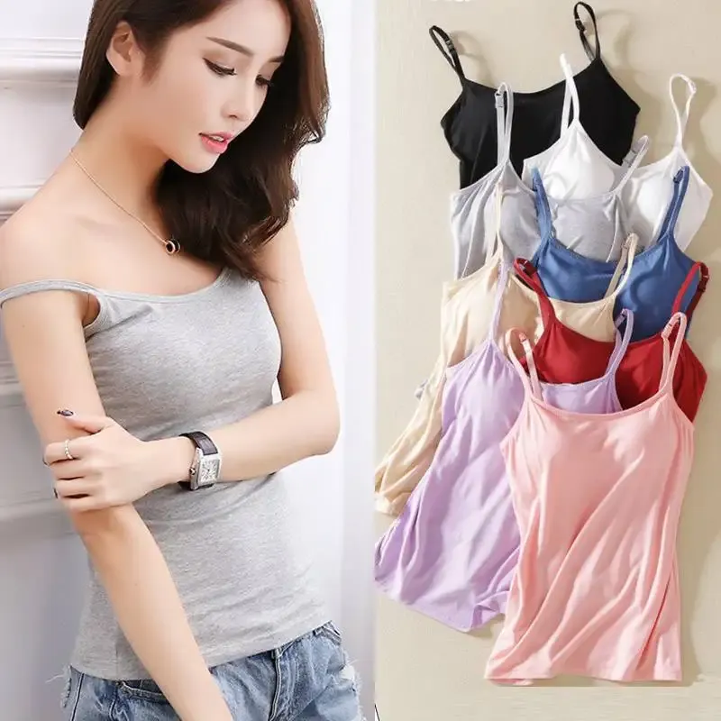spaghetti strap with built in bra