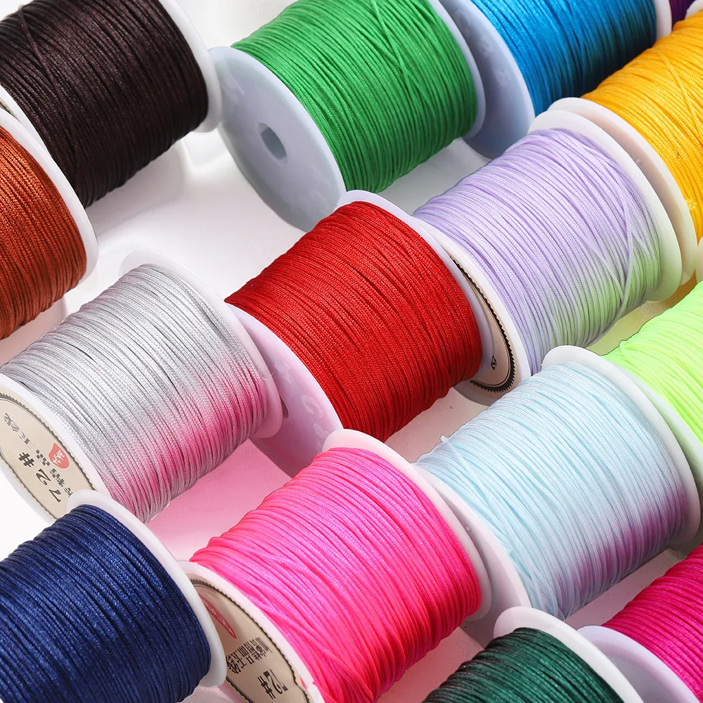 72-Unit Roll of 0.8mm Thick Red Polyester Hand Woven Thread for Jade ...