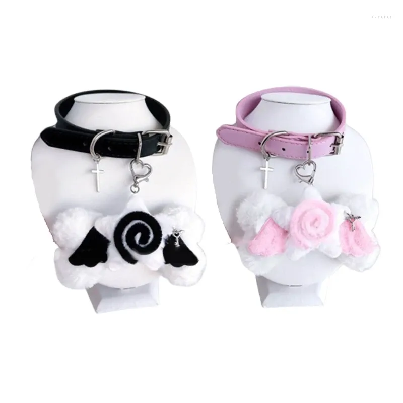 Choker opvallende engelachtige bot accessoire stijlvolle lederen cosplay benodigdheden hanger ketting