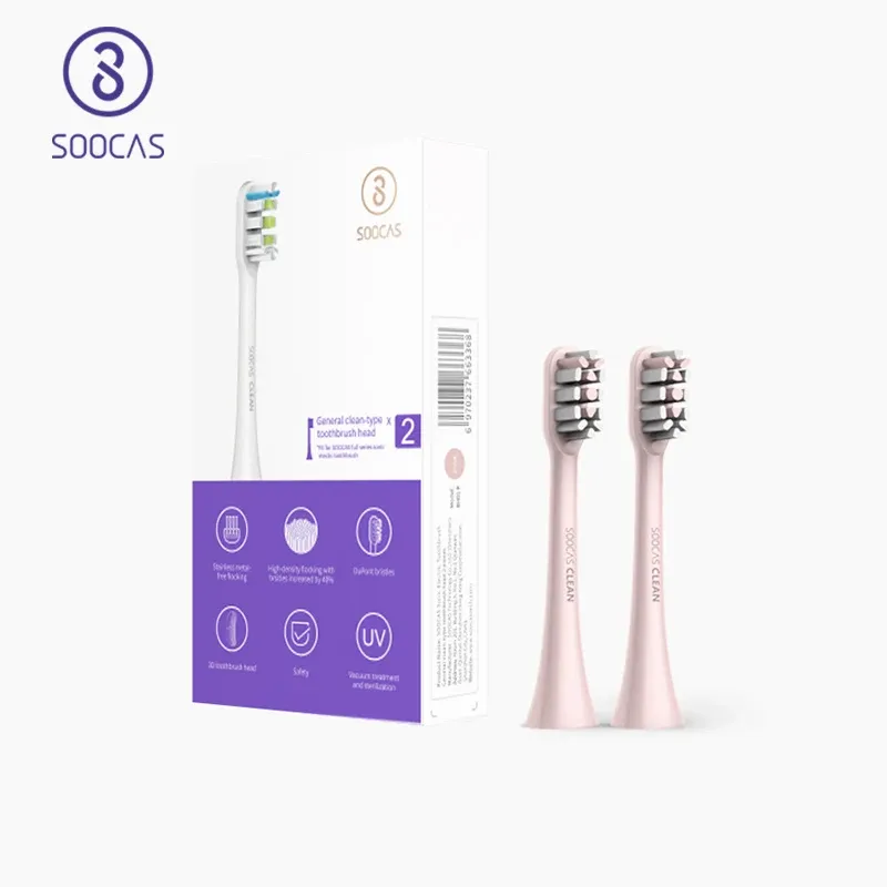 Tête SOOCAS X3 X5 X3U X1 V1 V2 têtes de rechange originales rose SOOCARE X3 X1 brosse à dents sonique électrique nettoyage en profondeur buse Jets