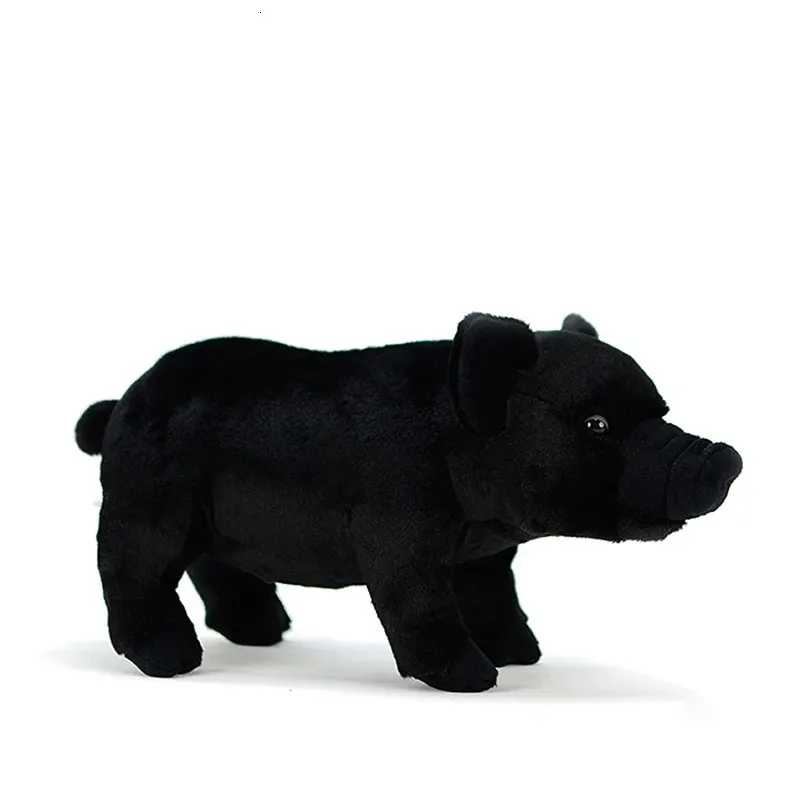 Śliczna czarna domowa świni reilletusza pluszowa zabawka symulacja różowa sus scrofa f domowa lalka modelka miękkie prezenty dla dzieci 240325