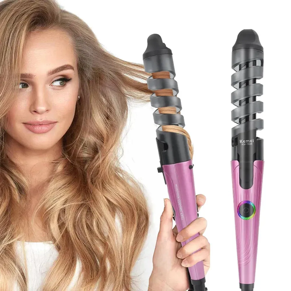 Fer à friser en spirale baguette de chauffage rapide professionnel en céramique bigoudi outils de coiffure sécurité antihaute température 240325