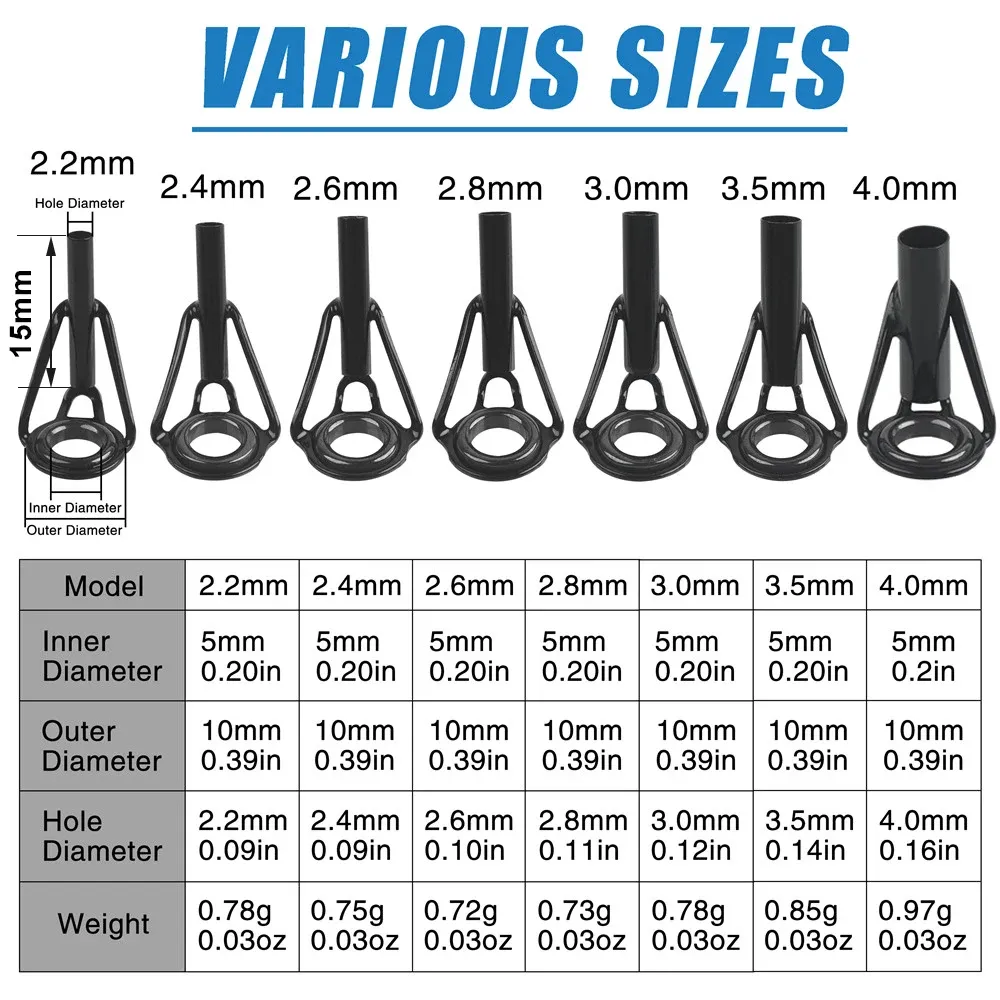 160-tlg Angelruten Führungsringe Set - Keramik Rings In 11 Größen Für Rod Repair