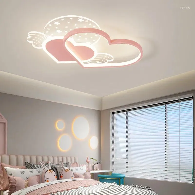 Потолочные светильники для детской комнаты, спальни, простые, современные и минималистичные, теплые, романтические, с любовью к девочке