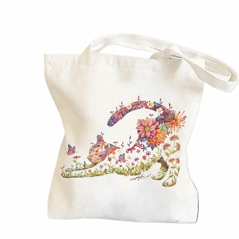 cat shop bag handbag tote shopper reusable bag bolsa compra bolsas ecologicas cloth sacolas c3Jt#