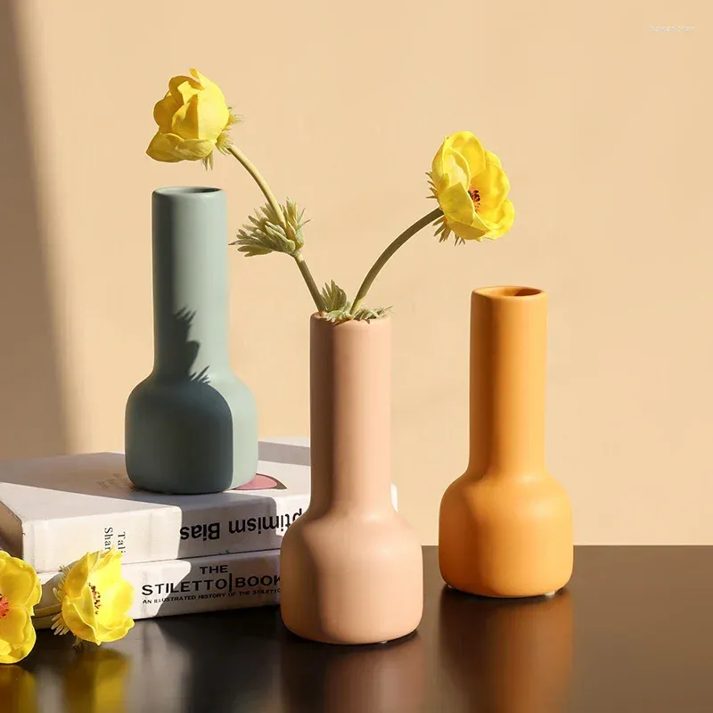 Vases en céramique, accessoires de décoration de bureau, conteneur d'arrangement de fleurs, ornements de Pot hydroponique