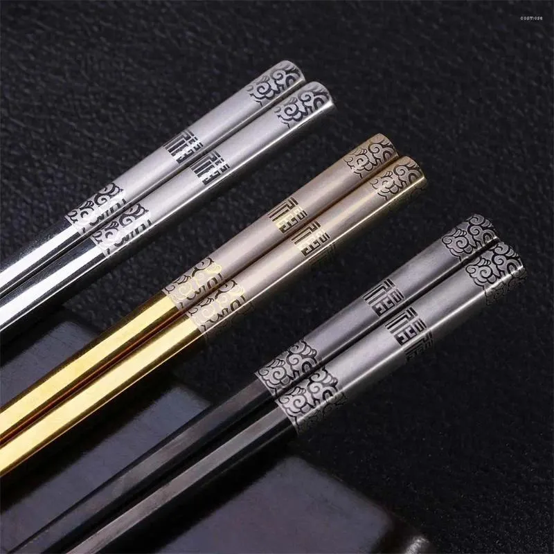 Chopsticks Hollow Anti Scald Laser 304 Stainless Steel Engrach