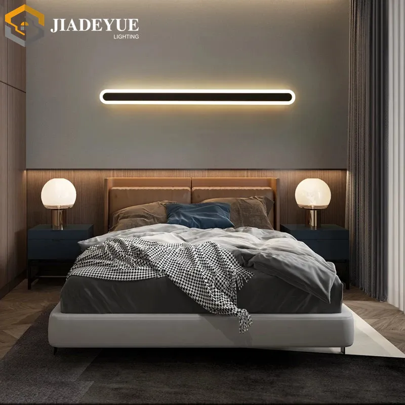 Long LED Wall Light Modern Strip Wall Light Fixture Stainless Steel Exterior Waterproof Wall Lamp Sconce For Outdoor House Garden Porch Patio Deck