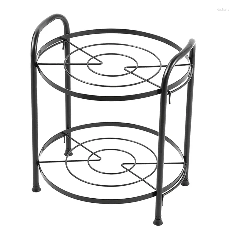 Bordmattor 1 datorer Pot Rack Cookware Holder Stand Home Storage Praktisk konsol 2-lagers hylla