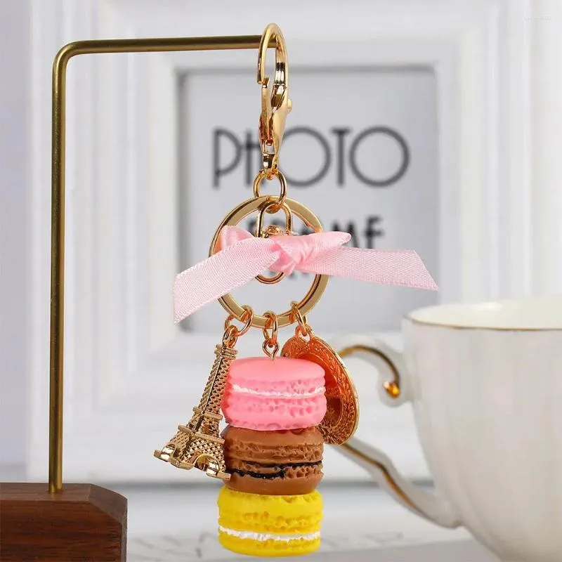 Porte-clés mode Mini Macaron gâteau porte-clés en métal pour femmes sac suspendu accessoires de décoration pendentif porte-clés