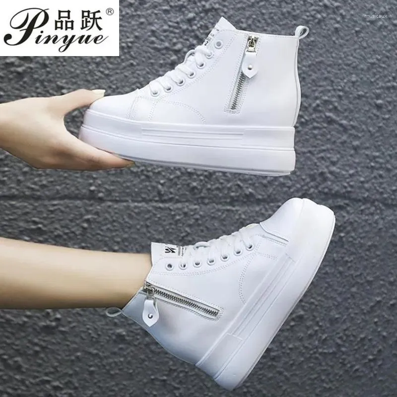 Casual Shoes High Top White Woman Platform Female Fashion Wedge Heel Lady Leisure Sneakers Shoe