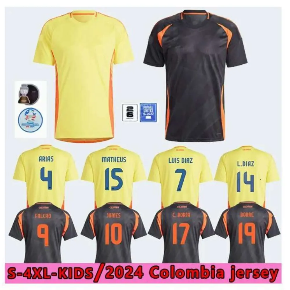 24/25 Colombia JAMES Maglie da calcio per bambini Kit 2025 Maglia da calcio della squadra nazionale Columbia Home Away Set Camisetas 2024 Copa America D.VALOYES ARANGO C. CHUCHO