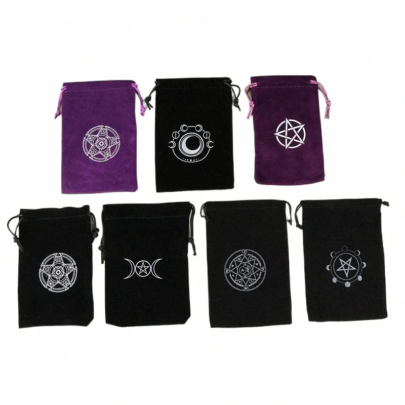 1PC VEET TAROTS ORACLE CARDS STORLY CARDS BAG RUNES CSTELLATI WITCH DIVINATI ACCORIES JEWELRY DICE BAG DRAWSTRING POUCH Z1VH＃