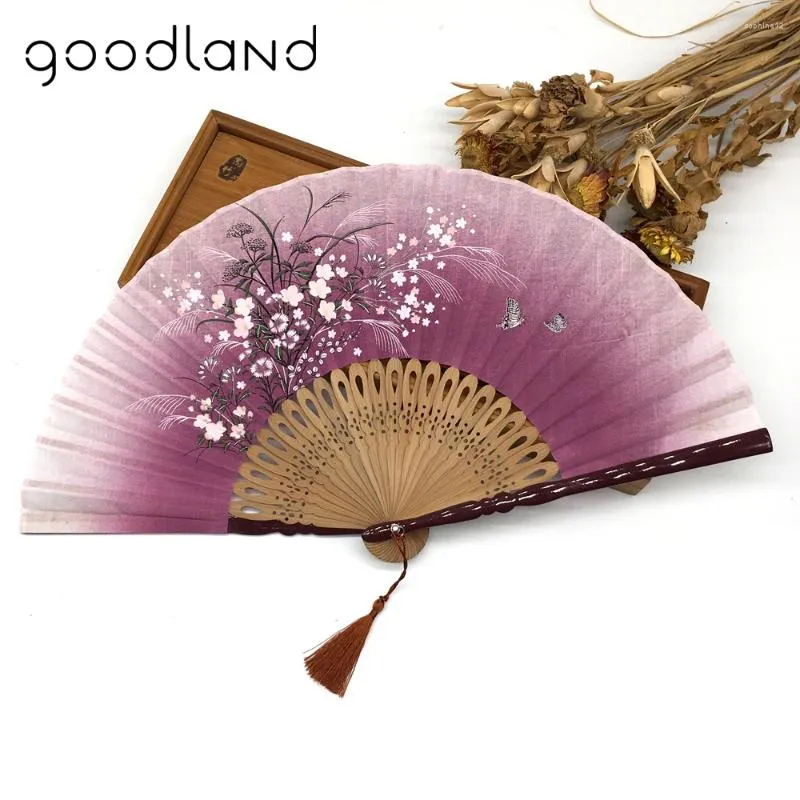 Dekorativa figurer 30st Fancy Chinese Manual Fans Folding Hand Fan Fabric Floral Wedding Favors and Gifts Party Supplies