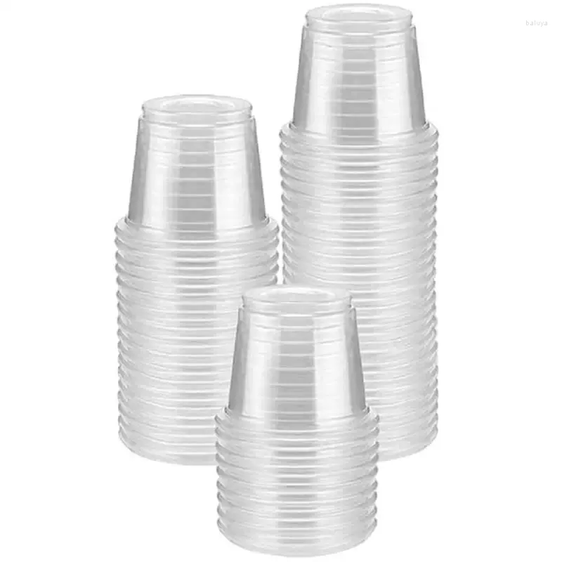 Gobelets jetables pailles, 200 pièces, petits condiments de dégustation, verres en plastique transparents S