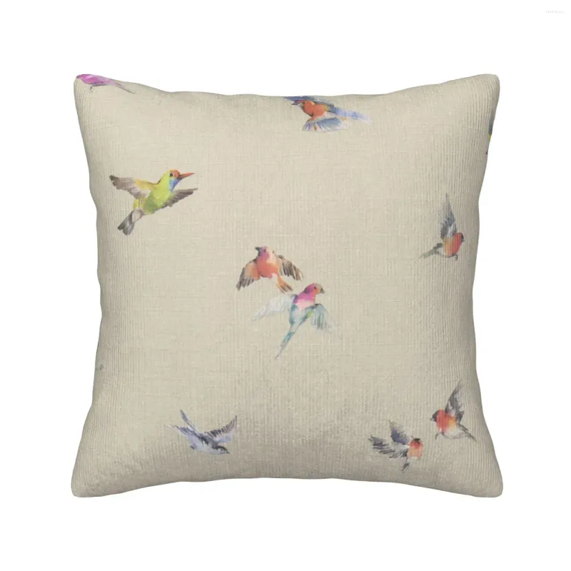 Pillow Bird Corduroy Sofa Backrest Bedside Soft Package Lovely Pattern