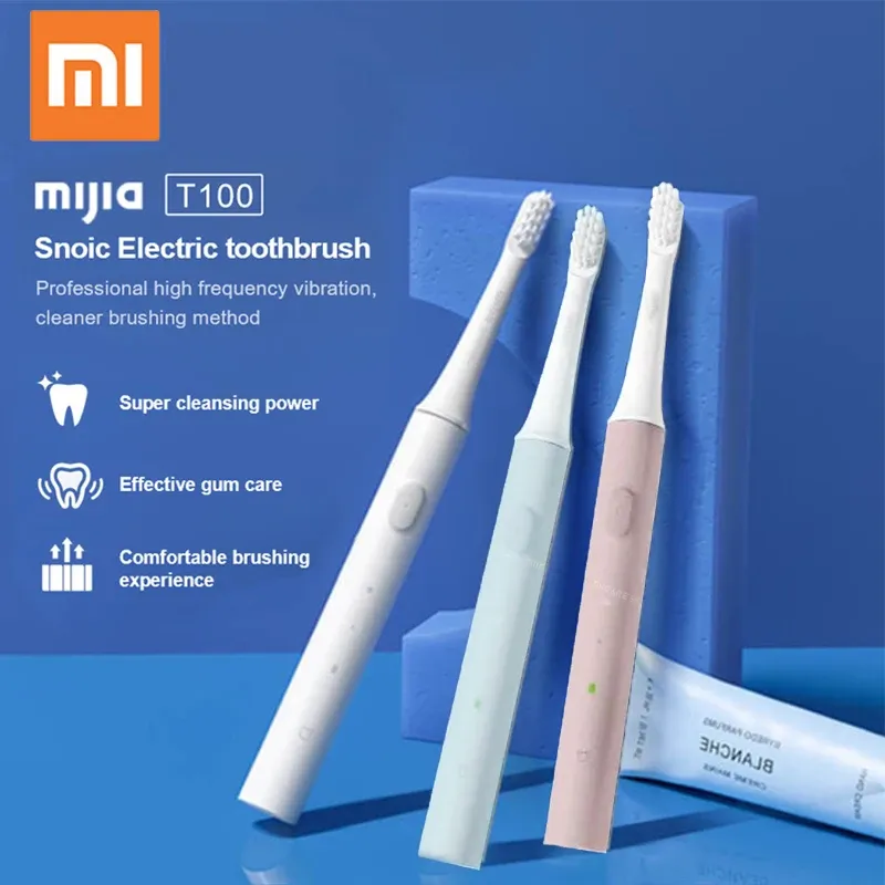 Control Original Xiaomi T100 Toothbrush Teeth Brush Heads Mijia T100 Electric Oral Deep Cleaning Toothbrush Twospeed Cleaning