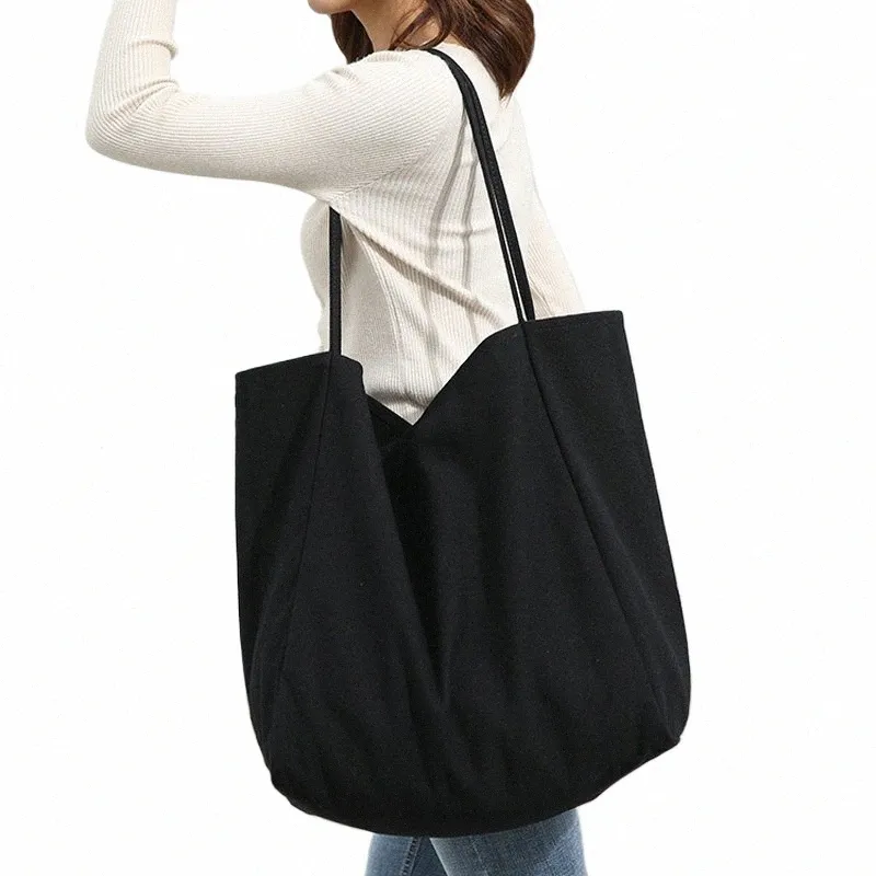 Femmes Big Canvas Shop Sac réutilisable Soild Extra Large Fourre-tout Sac à main d'épicerie Eco Shopper Sacs à bandoulière Dames Sac à main en tissu épais I1wK #