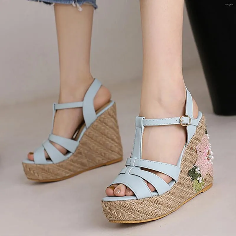 Sandals Bohemian Women Summer Water Proof Platform Slope Heel Large Korean Edition Ultra High Outdoor Female Shoes