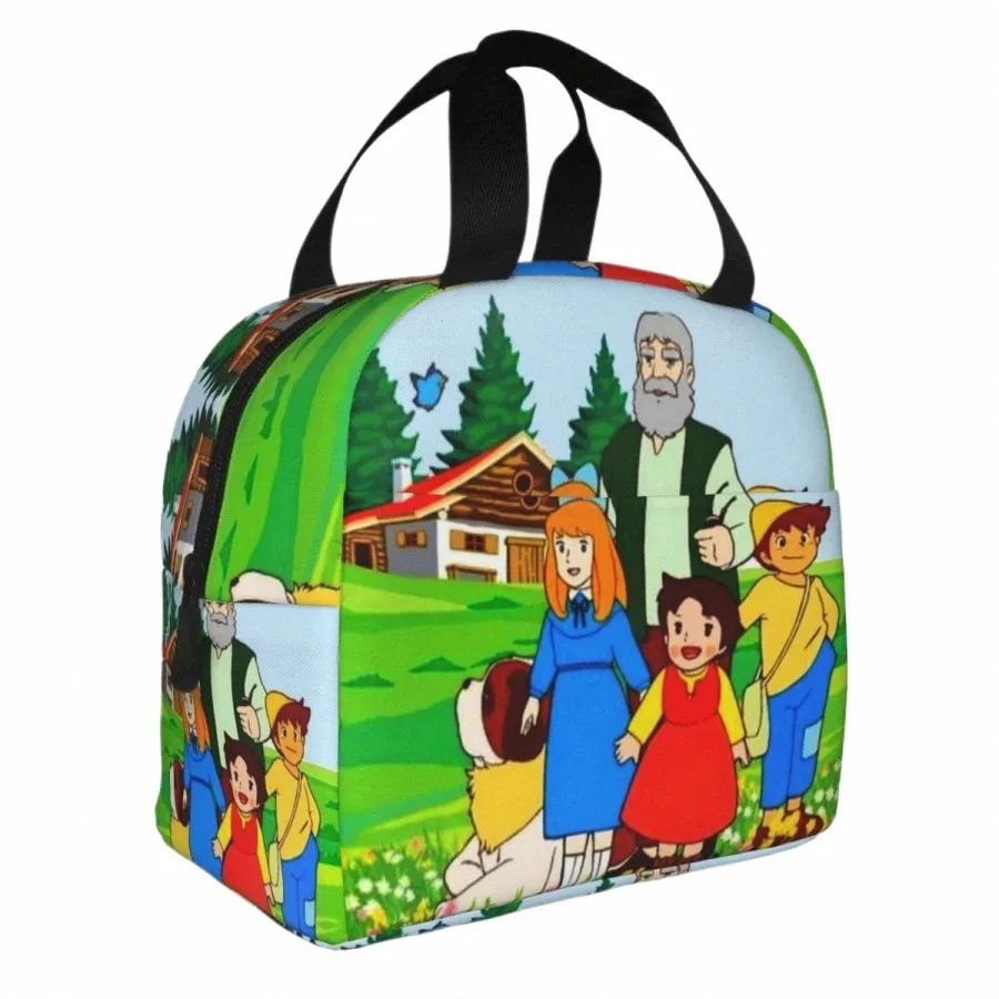 Alps Mountain Heidi Peter And Grandpa Lunch Bag Теплый холодильник с термоизоляцией Ланч-бокс для женщин Дети Школьные сумки для еды O3Jw #