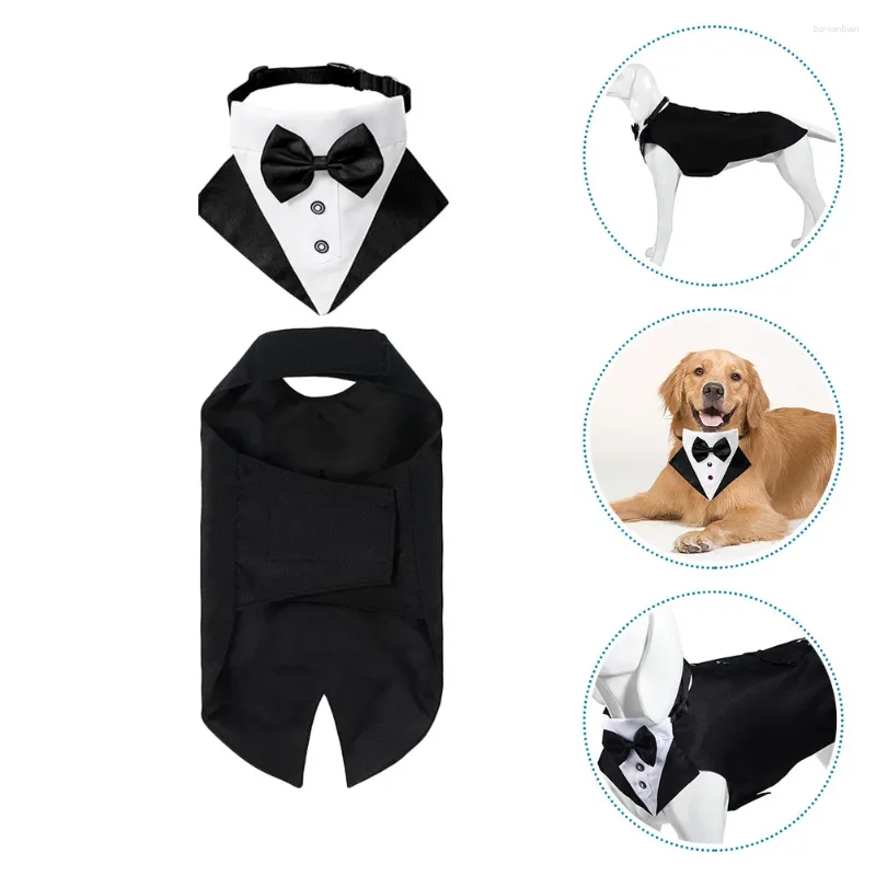 Hundkläddräkt Petkrage och cosplay kläder smokar på födelsedagen present hundar kostym bomullsformiga klädda blusar bröllop