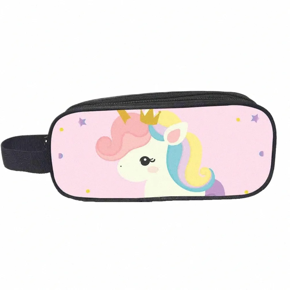 Unicornio Bolsos Espacio Galaxy Personalizado Mujeres Hombres Adolescentes Niños Niñas Niño Niño Escuela Casual Estuche de lápiz Bolsa de asas Bolsa l8Rd #