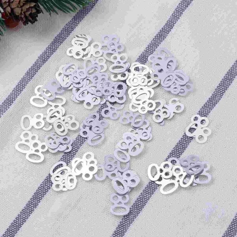 Décoration de fête 80 Sequins 80e anniversaire table disperse argent en argent quatre-vingts ans anniversaire décor Wedding 1200pcs