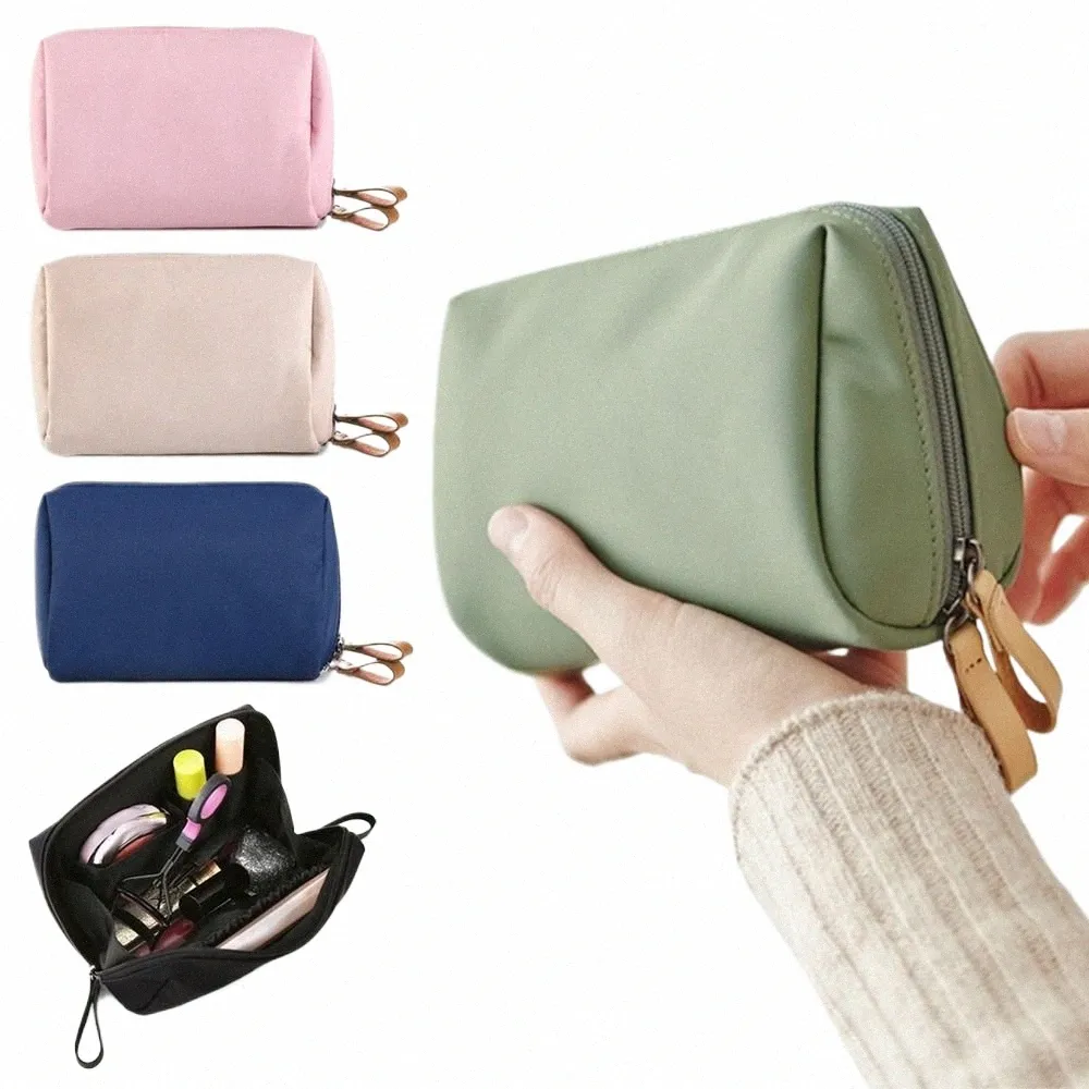 small Makeup Bag Simple Solid Color Cosmetic Storage Bag for Women Pouch Toiletry Bag Waterproof Make Up Purses Case Mini u0nR#