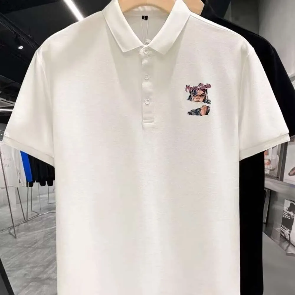 European Internet Celebrity Niche High-end Printed Light T-shirt Short Sleeved Polo Shirt Men's Trendy Brand Ruffian Handsome Clothing Men
