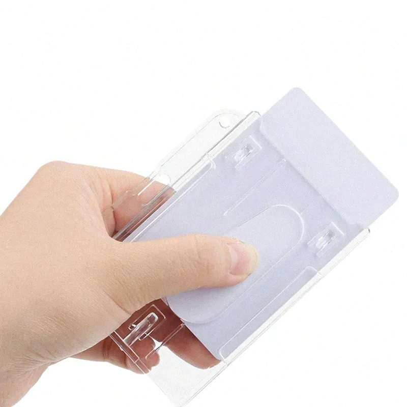 transparent Credit ID Card Holder Cards Slots Organizer Name Tag Badge Holder Working Permit Case Pass Busin Card Cover 28bm#