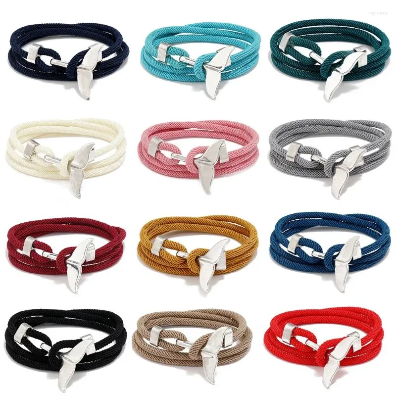 Charm Armbänder 24 Farben Whale Tail Milan Line Mehrschichtiges Handseil für Frauen Männer Armband Luxus Schmuck Geschenk Großhandel Bulk