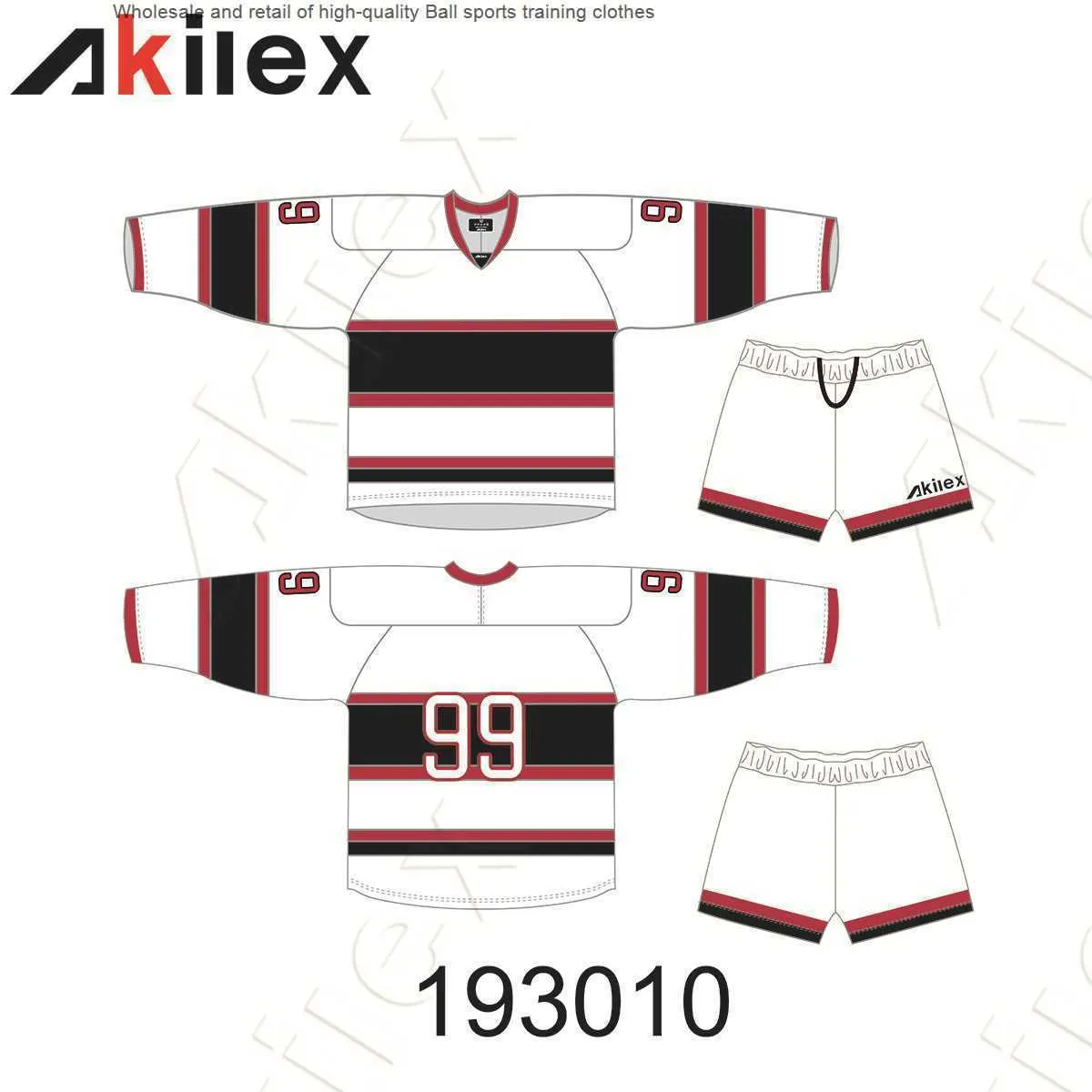 Akilex Sublimation Ice Hockey Kits Baseball Club Moiseure Wickingクイック乾燥チーム