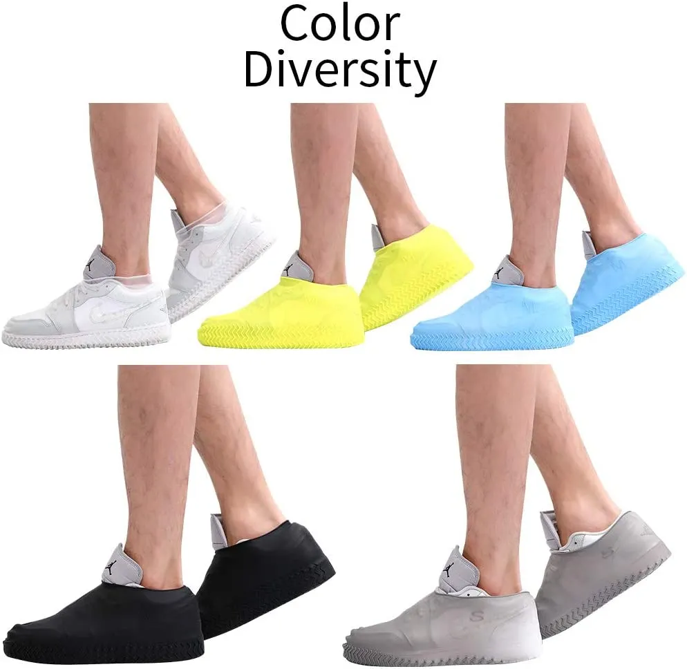 Reusable Silicone Waterproof Rian Shoes Cover Unisex Long Button Shoe Cover Slip-Resistant Durable Rubber Rain Boot Overshoes - 322