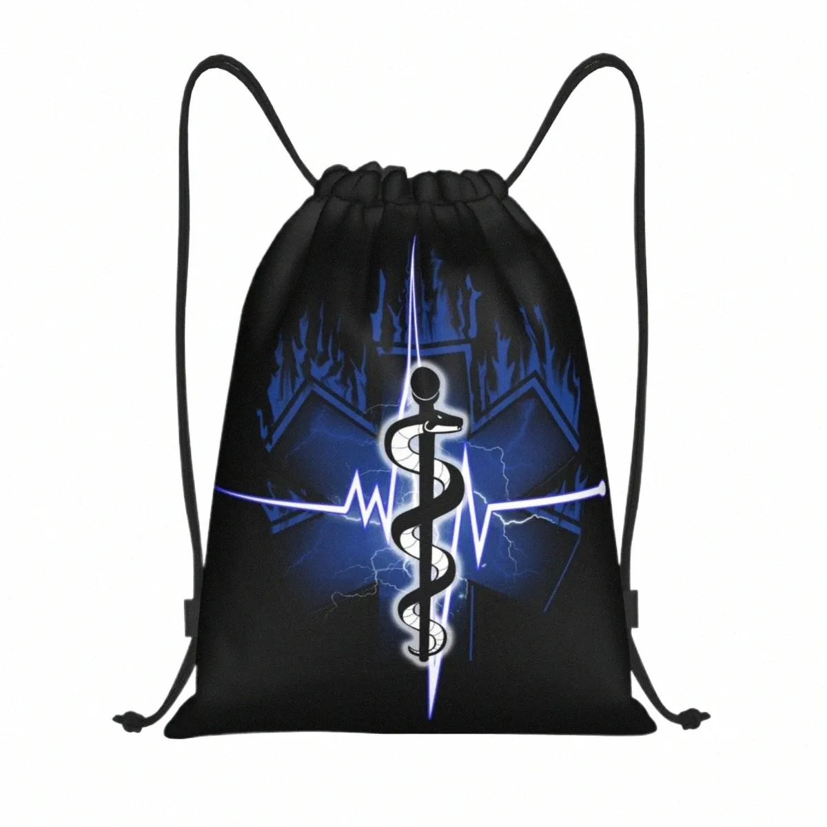 Ster van Het Leven Rugzak Met Trekkoord Sport Gym Tas Voor Vrouwen Mannen Met Medisicus Medisch Winkelen Sackpack H6xn#