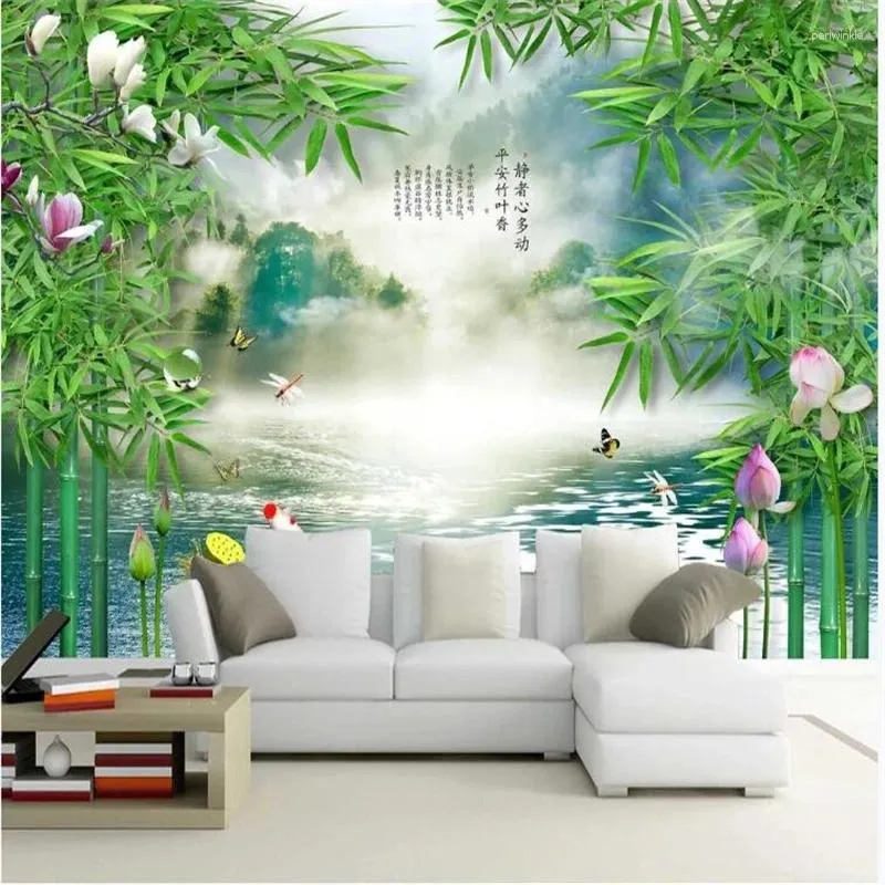 Wallpapers wellyu papel de parede personalizado papel de paredeoriginal água clara mostrar paisagem chinesa tv fundo papéis de parede decoração de casa