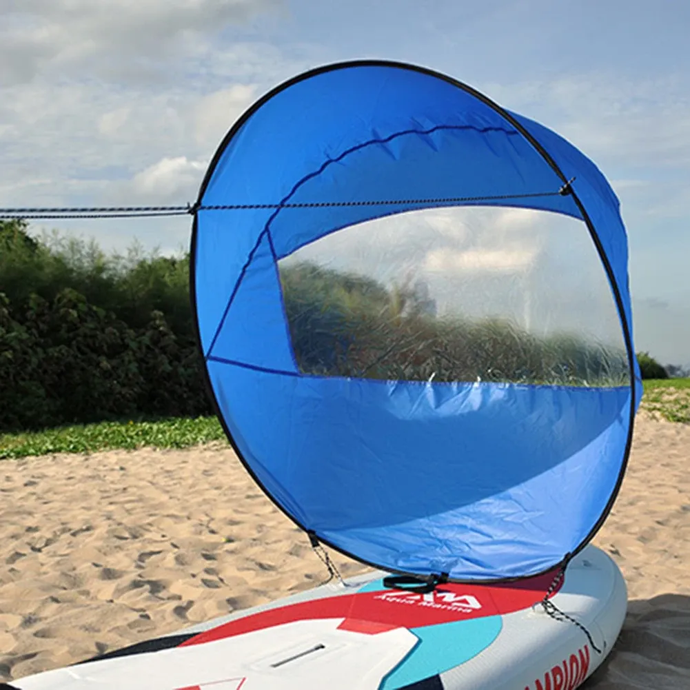 Foldable Kayak Wind Sail With Clear Window - Portable Downwind Sail For Inflatable Boats & Canoes