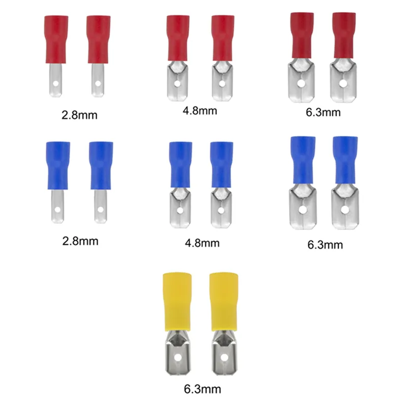 150-Piece Male/Female Insulated Spade Crimp Connector Set - 10-22 Gauge Wire (USA Made) 7 thumbnail image