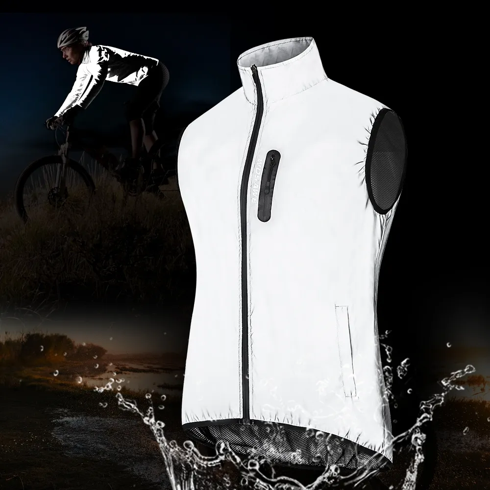 Gilet De Cyclisme Homme WOSAWE – Réfléchissant, Léger, Respirant – Haute Visibilité
