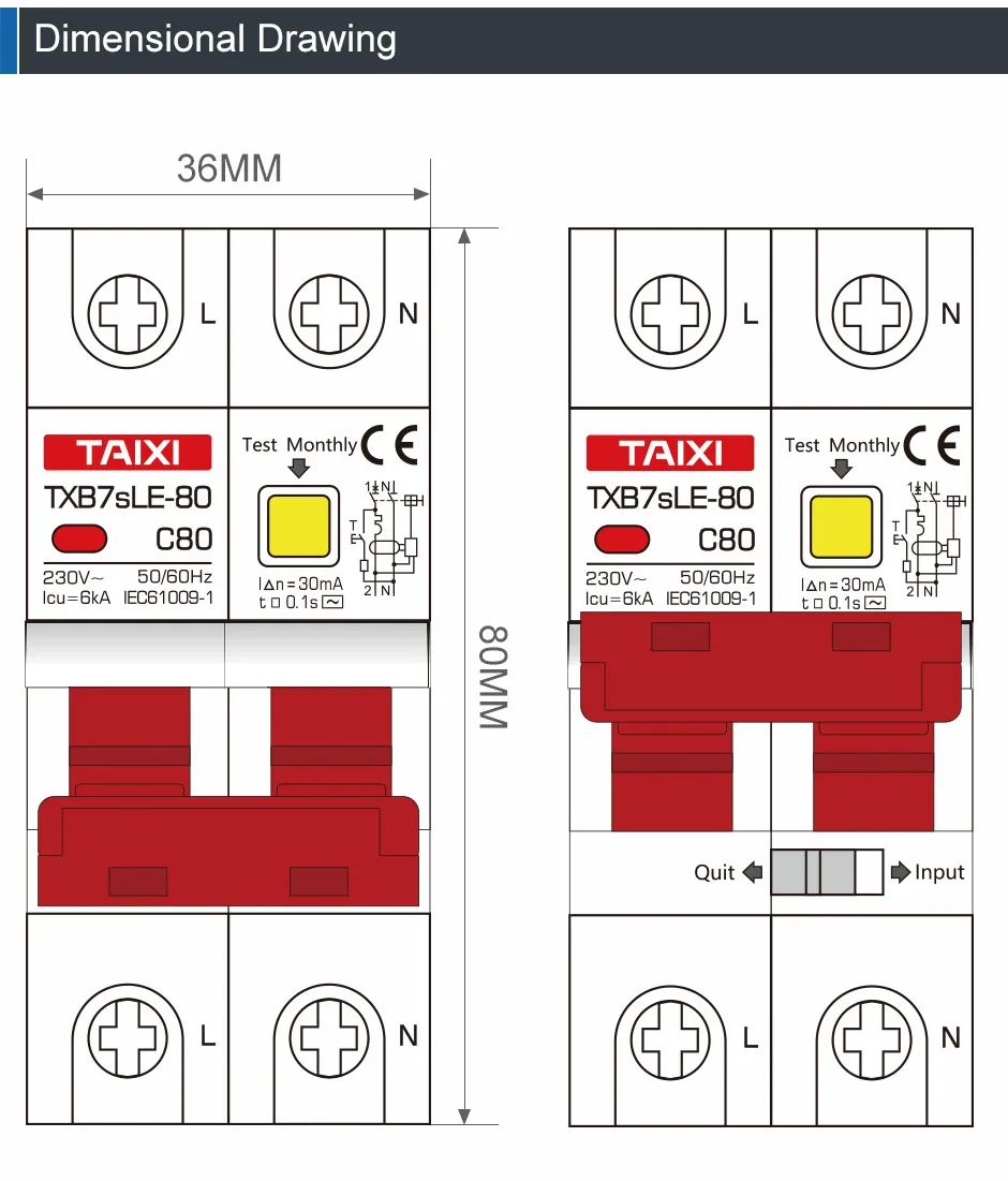 6KA Type A RCBO - 10A to 63A, 30mA, 2P - Residual Current Circuit ...